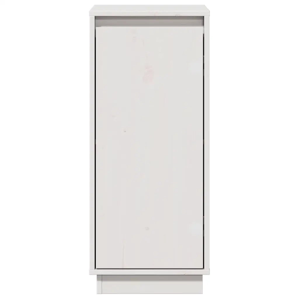 Credenza Bianca 31,5x34x75 cm in Legno Massello di Pino 813352