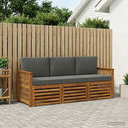 Set divani con cuscino 3 pcs Legno di Acacia Massello