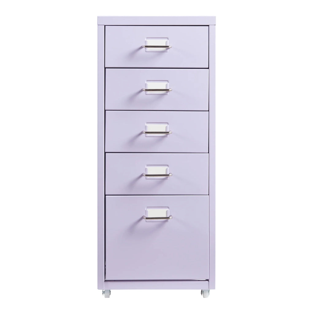 Mobiletto/contenitore per ufficio su ruote con 5 cassetti 69 x 28 x 41 cm viola 03_0009110