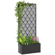 Fioriera con griglia e frangivento per rampicanti ¨C Zephmum ¨C Nero, metallo, 45x21.5x110 cm