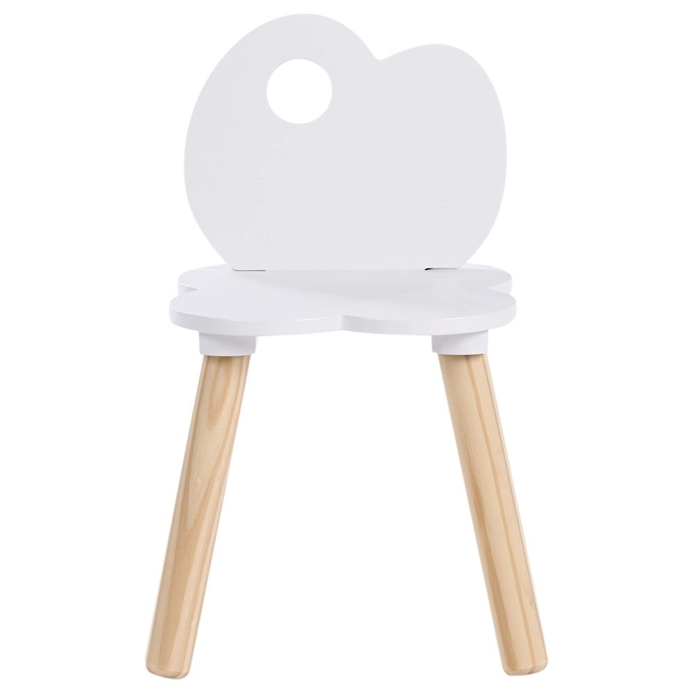 Set angolare per bambini a 1 posto con tavolo e sedia in MDF bianco con motivo a nuvole in legno di pino Elegante camera per bambini Nursery