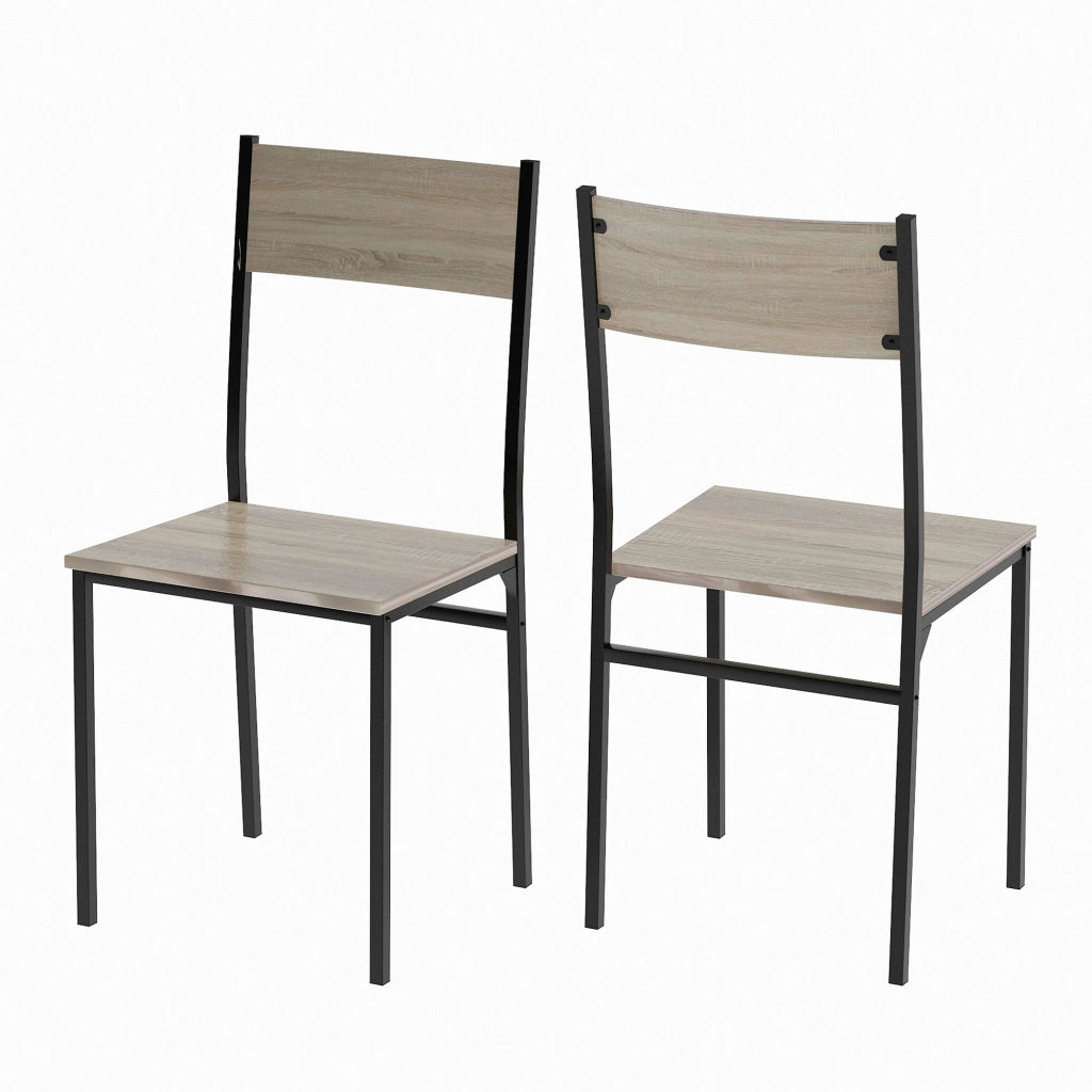Set da pranzo con tavolo e 2 sedie, design salvaspazio, colore naturale