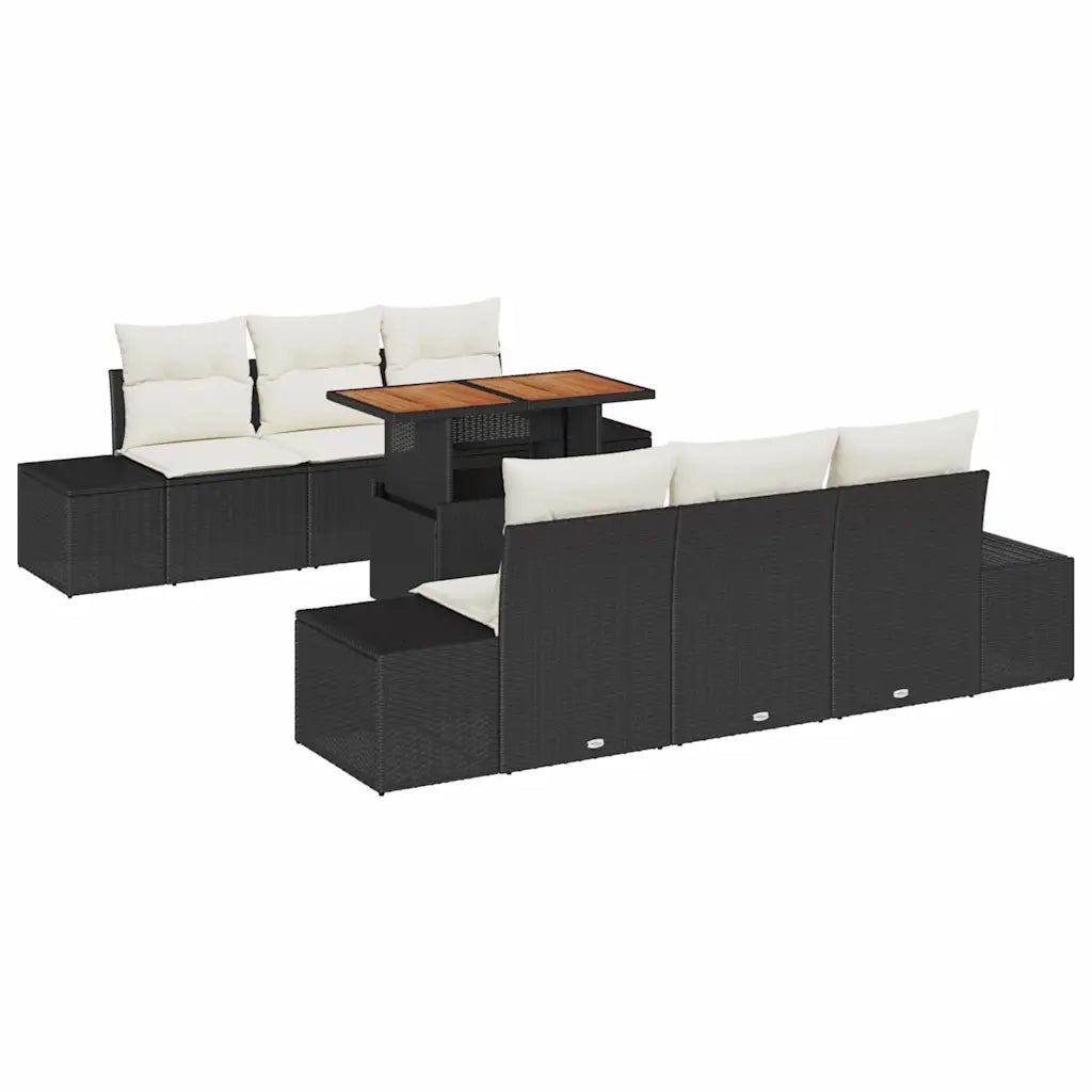 Set Divano da Giardino con archiviazione 7 pcs Nero Poly Rattan 3358644