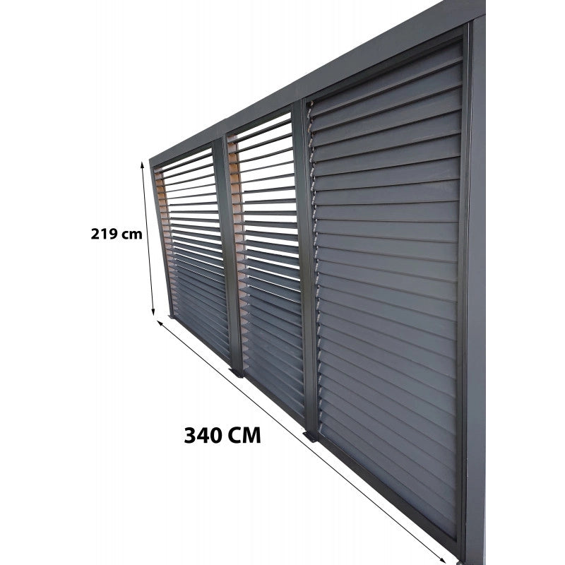 Pannello veneziana in alluminio per pergola bioclimatica lato 360 cm – lamelle regolabili antivento – PERBIV36 Foresta