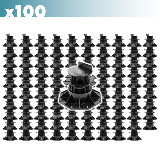Set 100 supporti per pavimenti galleggianti, altezza regolabile 60-128mm Max 2700 kg, Pavimenti Decking