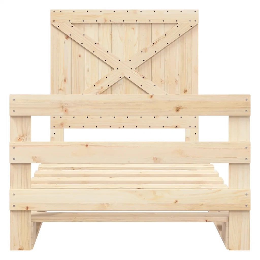 Giroletto con Testiera 100x200 cm Legno Massello di Pino
