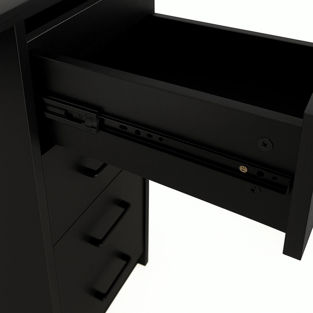 Cassiopea - Scrivania con 4 Cassetti 110x56x73 cm per PC da Ufficio in Legno Nero