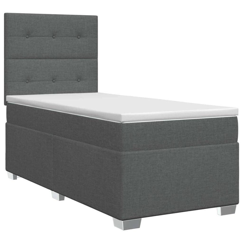 Letto box spring con materasso Grigio Scuro 100 x 200 cm 3453340