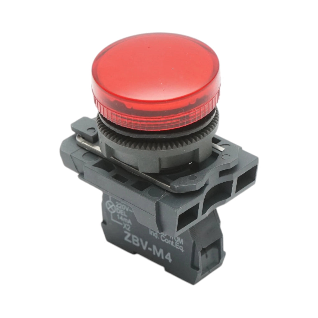 Indicatore di segnale LED rosso 1NO+1NC, 220V, 14mA, TB5 Breckner Germany