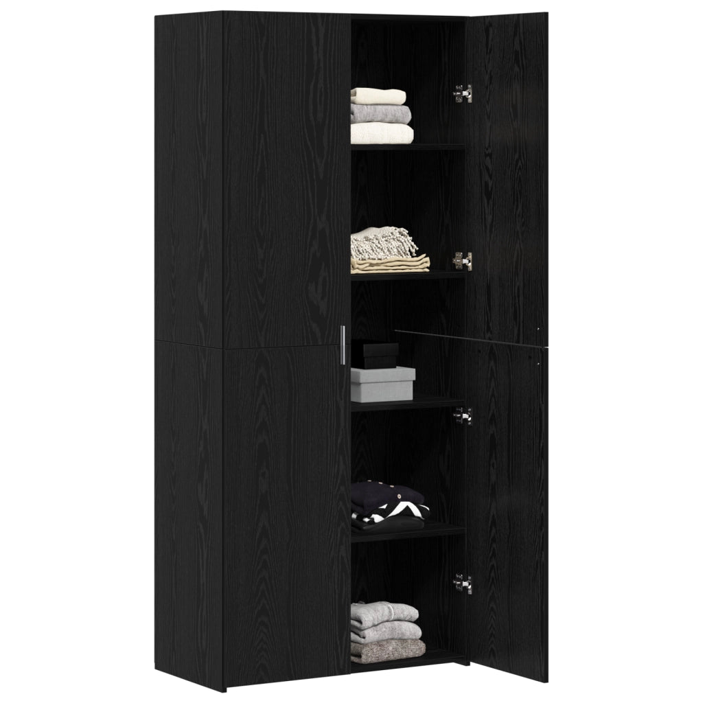 Buffet alto Rovere Nero 40x42.5x185 cm Legno ingegnerizzato