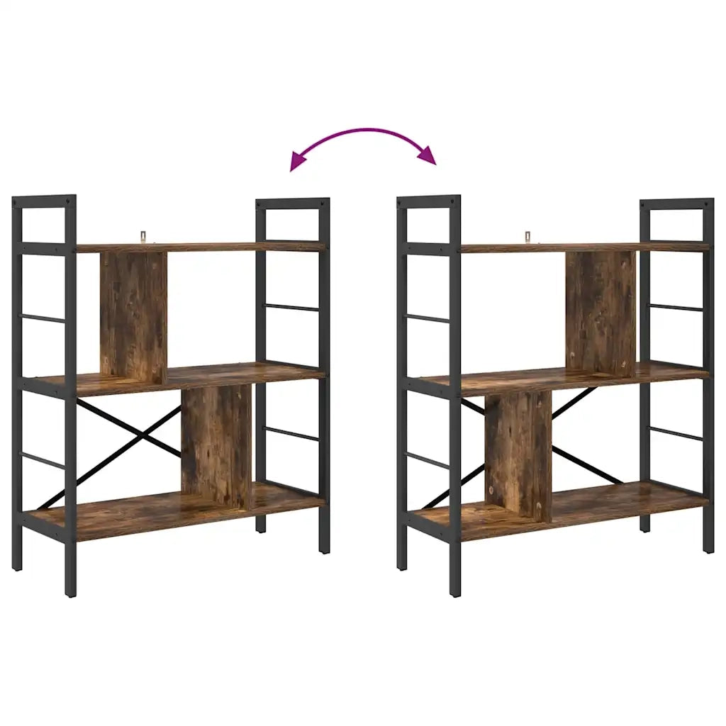 Libreria Rovere fumé 75 x 30 x 91 cm Legno multistrato 883972