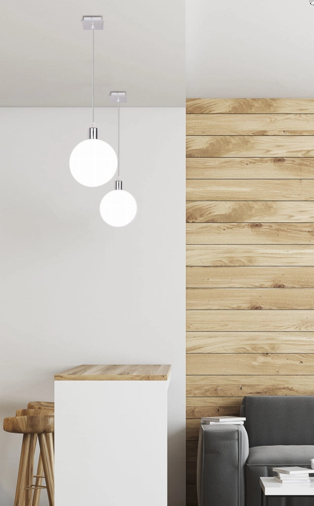 Lampada a sospensione Candellux Oden G9 Ø15 cromo bianco