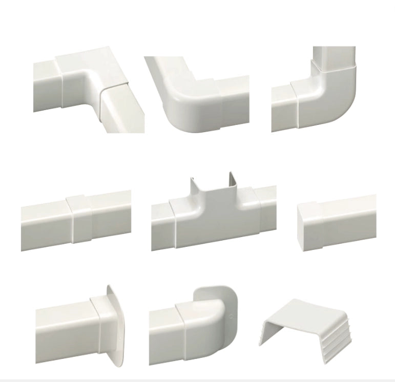 Canale bianco portacavi pvc condizionamento 60x45mm barra 2 metri