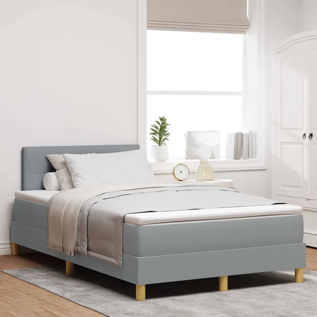 Letto a Sorgente LED con led Grigio chiaro 120 x 200 cm Tessuto 3342429