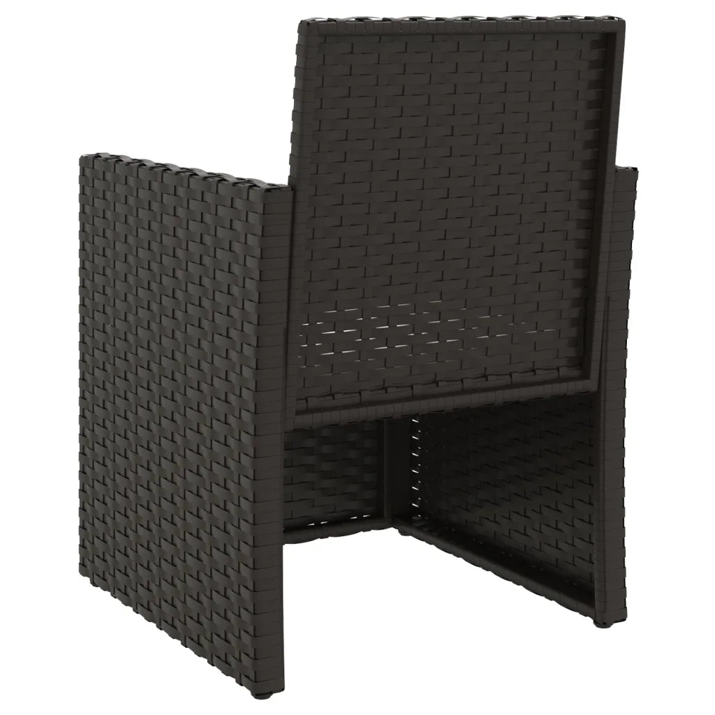 Poltrona da Giardino con Cuscino Nero in Polyrattan CFW3701974