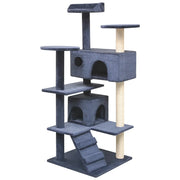 Albero per Gatti con Tiragraffi in Sisal 125 cm Blu Scuro cod mxl 9153