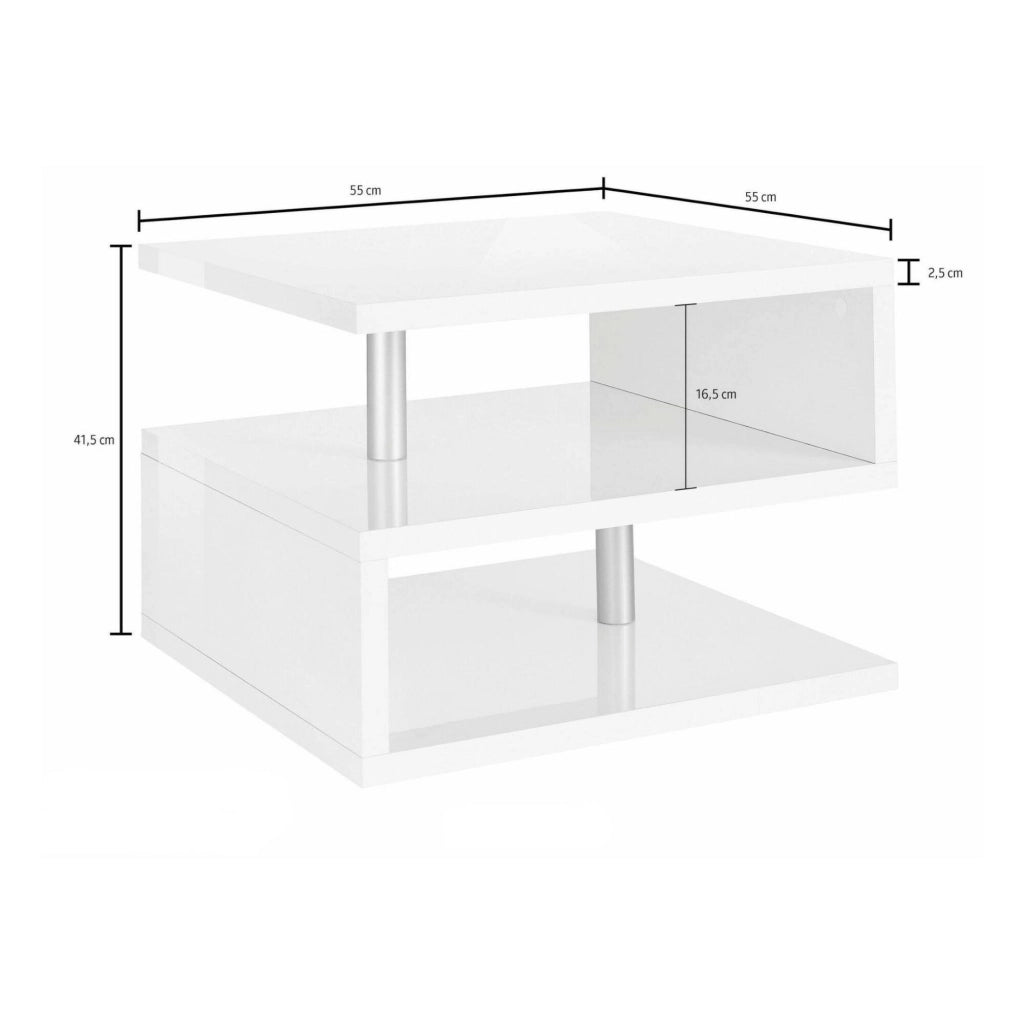 Chanthu, Tavolino da Salotto Multi-piano Made in Italy, 55x55x41h cm Grigio Ardesia