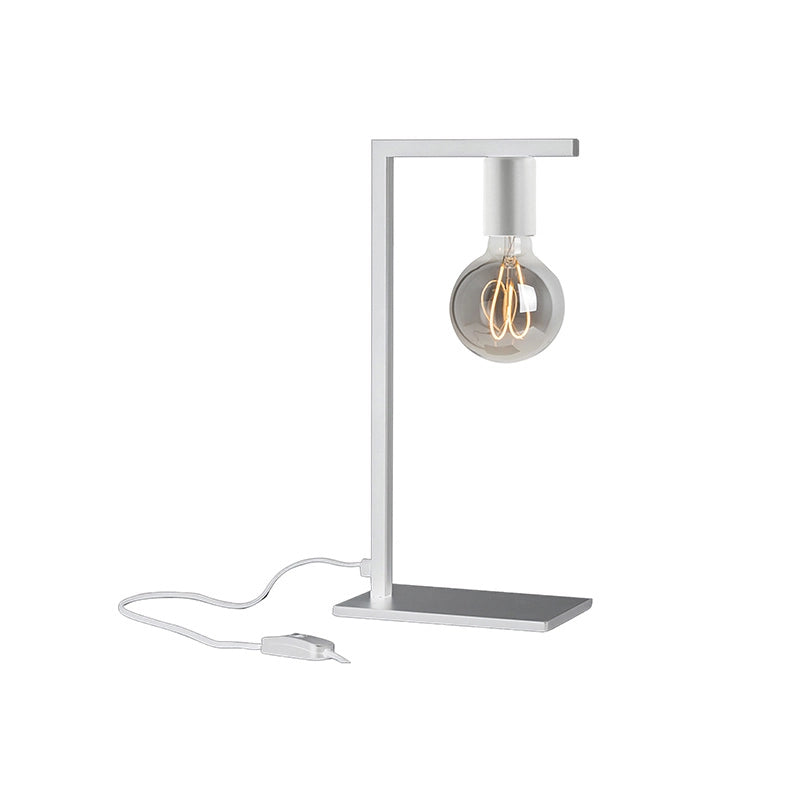 Lampada da Tavolo Twin E27 per Interni - Struttura in Metallo Bianco Opaco 75W IP20 - Classe II - Design Decorativo - Rossini Group