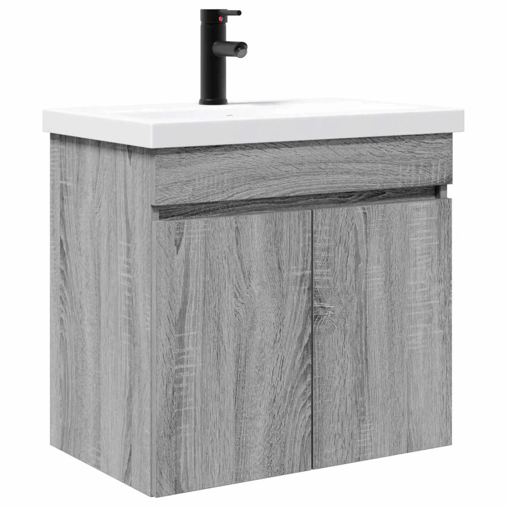 Mobile bagno con rubinetto Sonoma grigio 61 x 40 x 74,5 cm