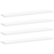 4 pz Scaffali a Parete | Ripiano a parete | Mensole a Parete Bianchi 120x23,5x3,8 cm in MDF