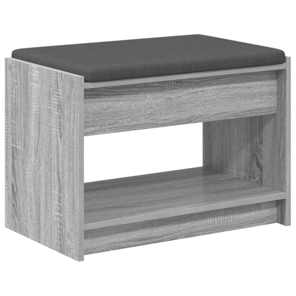 Panca per ingresso con cuscino Sonoma grigia 63 x 38 x 45 cm 891573