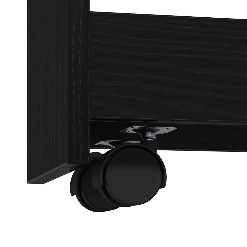 Carrello di Stoccaggio Stretto Rovere Nero 60 x 20 x 82 cm 869251