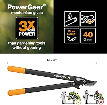 TRONCARAMI A INCUDINE (M) L76- - lunghezza totale cm.58 (112300) - 1 blister FISKARS