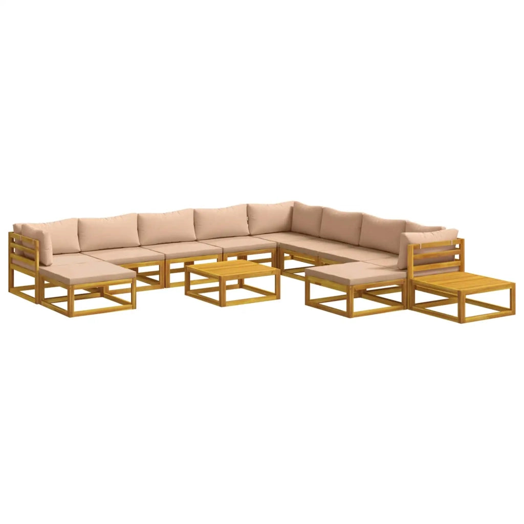 Set di divani 12 pz Naturale Legno di Acacia Massello 3417295