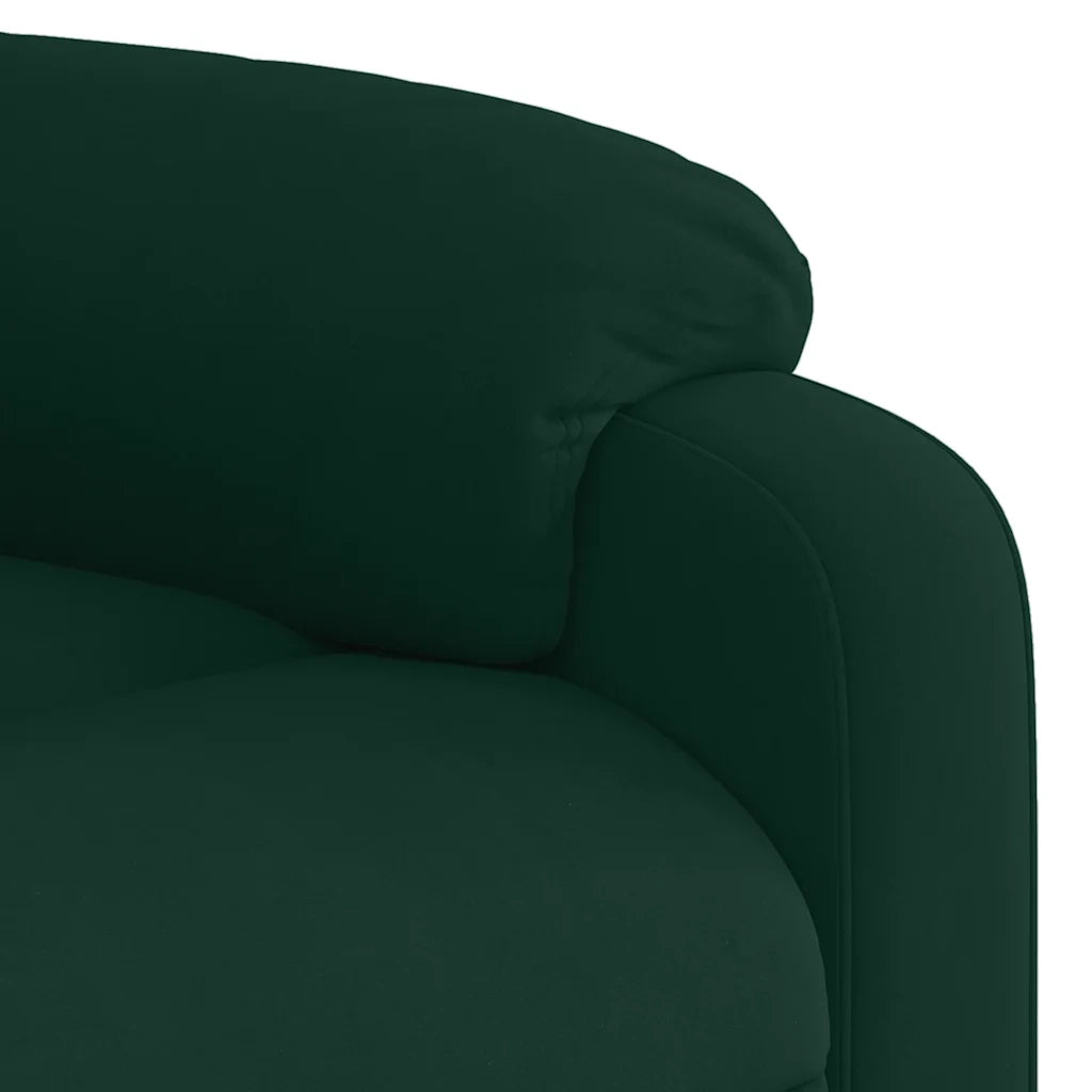 Divano Sedia-Poltrona reclinabile massaggiante in Velluto Verde Scuro 528533