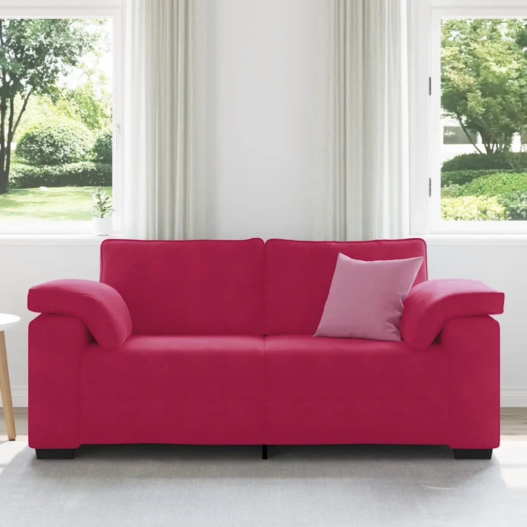 Divano Divanetto Rosso Vino 140 cm in Velluto