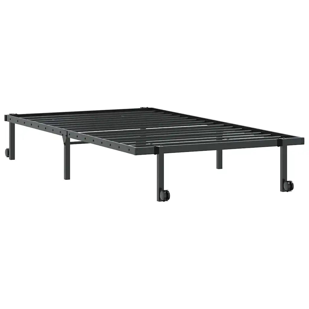 Giroletto senza Materasso Pieghevole Nero 100x190 cm in Acciaio
