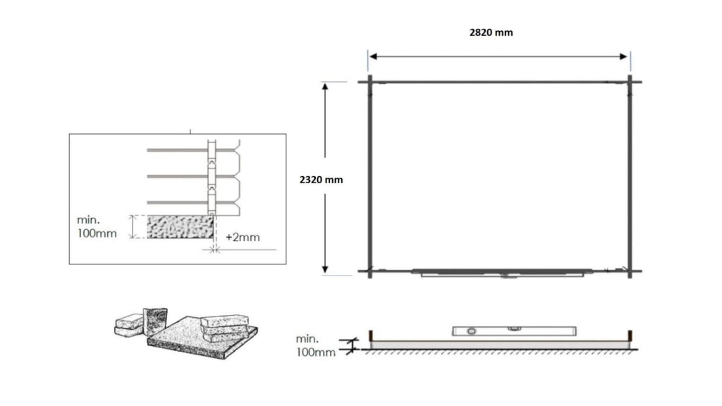 Casetta da giardino in legno - 7.5m2 - 3x2.5m - 28mm - colore: naturale - DOM469 - ALTANKA