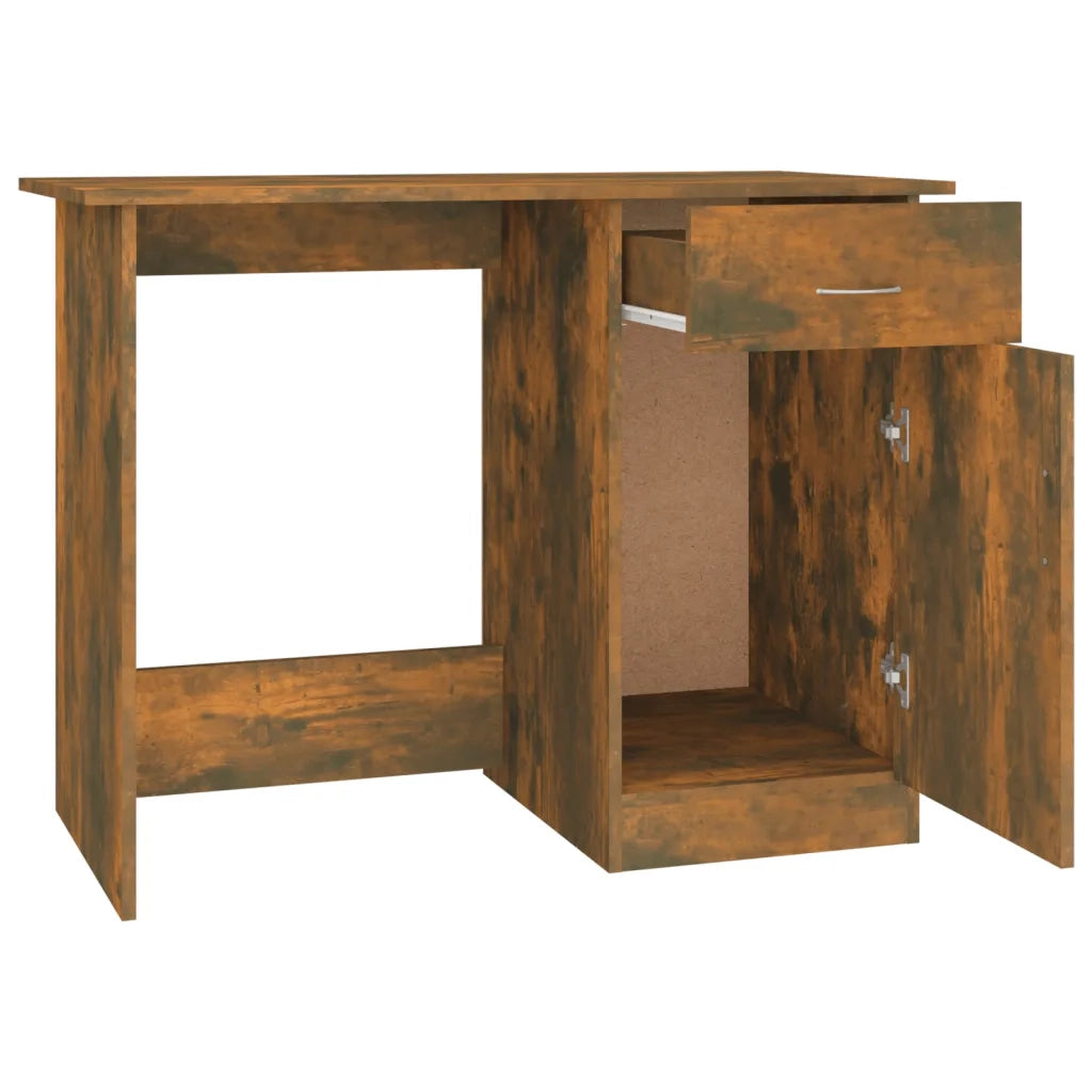 Scrivania | Tavolo da Ufficio Rovere Fumo 100x50x76 cm in Legno Multistrato