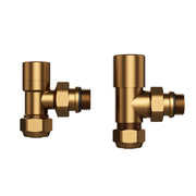Coppia valvole ad angolo in ottone 16mm 1/2" oro rosa