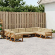 Set di divani da esterno 9 pz Naturale e Beige 3382891