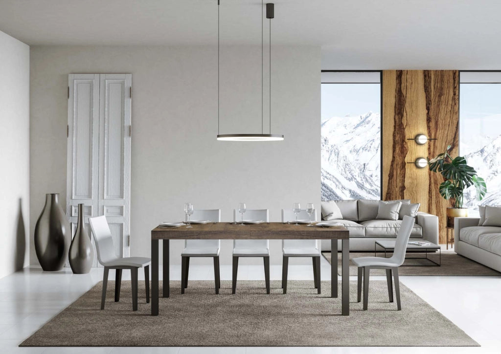 Tavolo allungabile 90x200/304 cm Every noce telaio Antracite