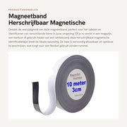 Taccuino magnetico riutilizzabile - Nastro di etichetta magnetico - Autoadesivo - Flessibile - Tagliabile - Ideale per magazzini