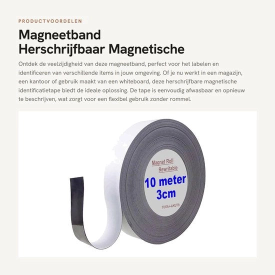 Taccuino magnetico riutilizzabile - Nastro di etichetta magnetico - Autoadesivo - Flessibile - Tagliabile - Ideale per magazzini