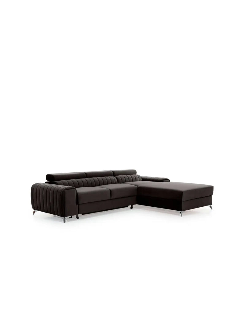 Divano ad angolo destro Grigio scuro convertibile 3 posti JAYSON design contemporaneo