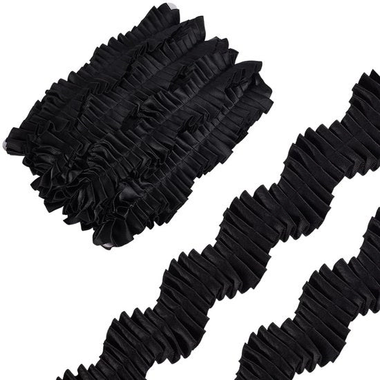 Filato decorativo in poliestere 40 mm - 7,3 m - nero - 8 metri - ideale per cucito e artigianato