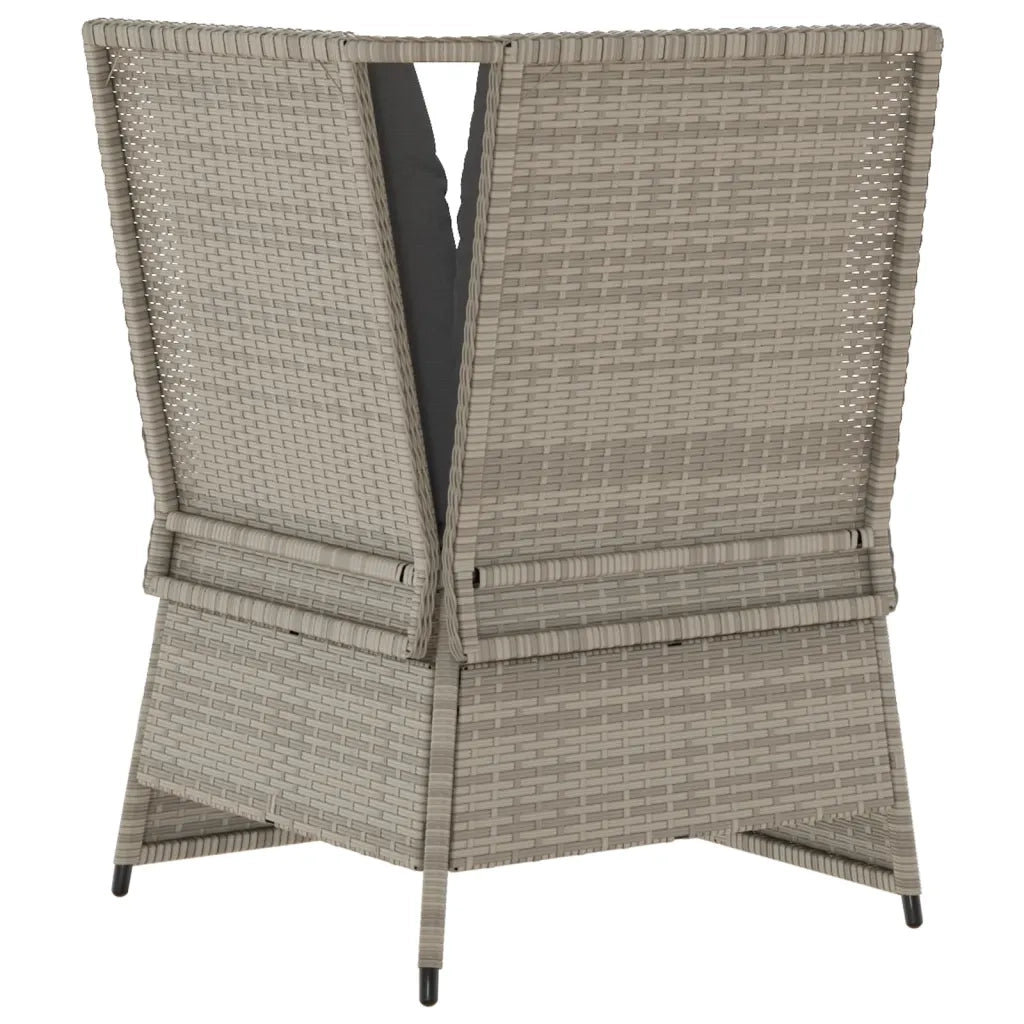 vidaXL Divano Angolare Giardino con Cuscini Grigio Chiaro Polyrattan