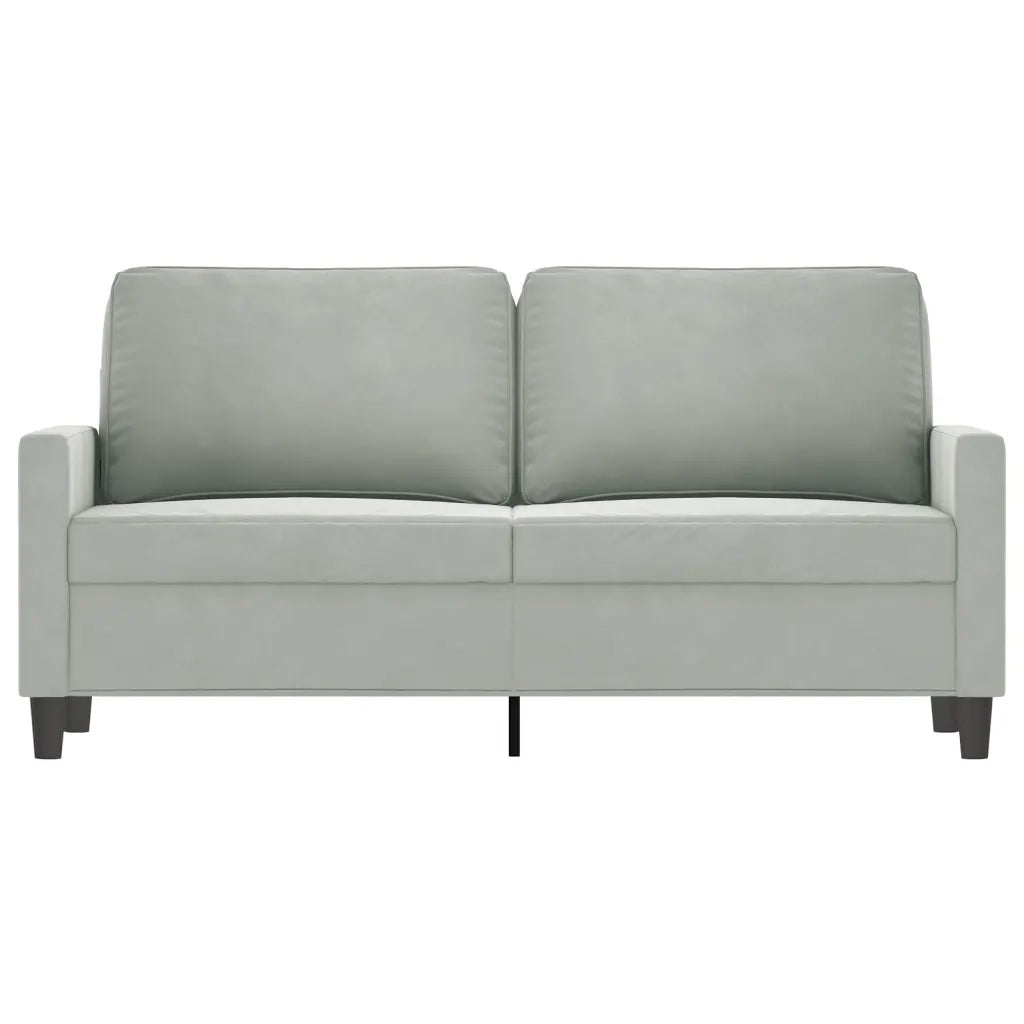 Divano | Divano da soggiorno | Sofa a 2 Posti Grigio Chiaro 140 cm in Velluto