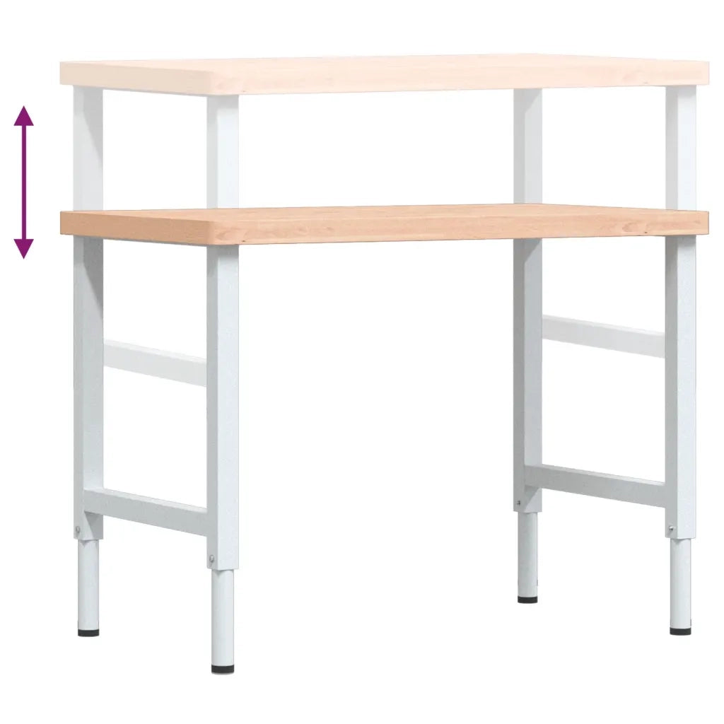 Banco Lavoro 100x60x(73-99,5) cm Legno di Faggio Rettangolare 3309705