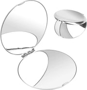 Specchio Portatile Compacto - Rotondo/Cuadrado - Pieghevole - In Acciaio Inossidabile - Resistente ai Colpi - Leggero 70-75 gram - Specchio da Mano
