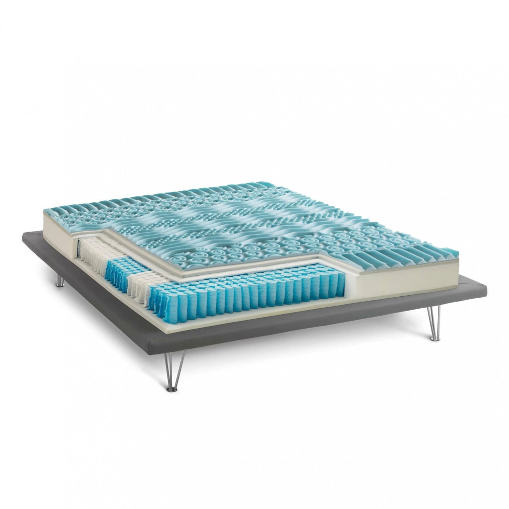 Materasso matrimoniale Atir, Sfoderabile in Memory Foam+Gel e Molle insacchettate, 100% Made in Italy, Antiacaro e Anallergico, cm 160x190 h27