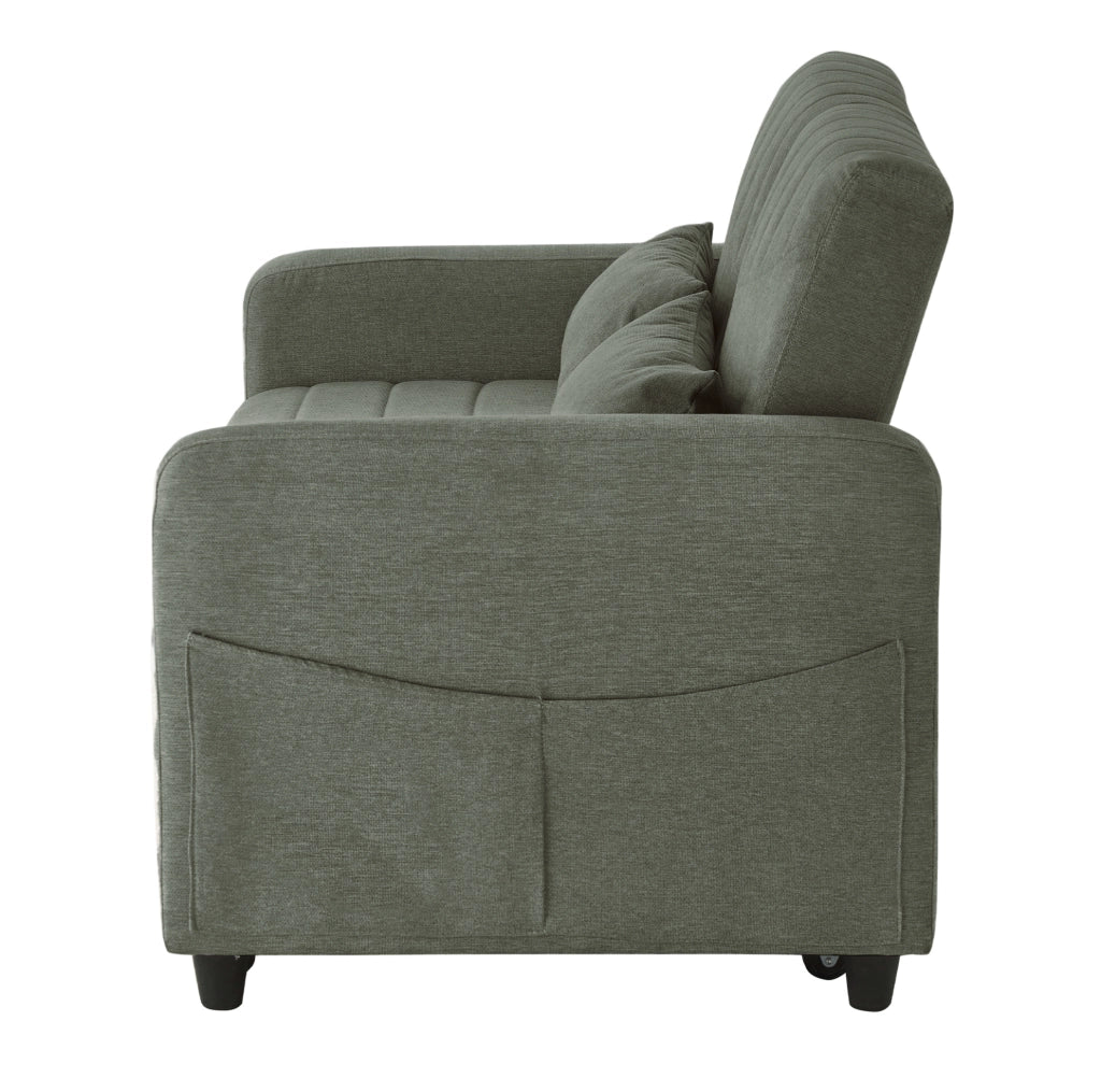 Divano letto 2 posti verde Army Green con schienale regolabile