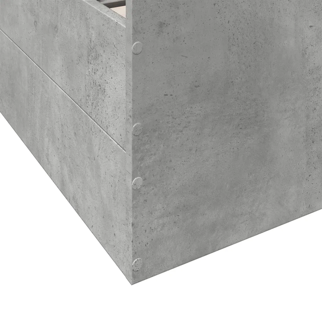 Giroletto Cassetti Grigio Cemento 135x190 cm Legno Multistrato