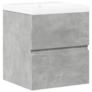 Set Mobili da Bagno | Armadio da bagno 2 pz Grigio Cemento in Legno Multistrato