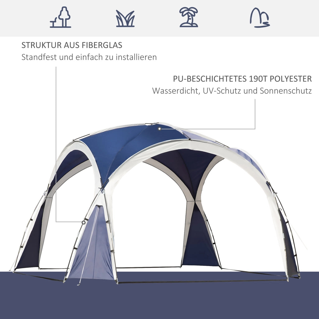 Gazebo a Cupola per 6-8 Persone ¨C zephmum ¨C 3.5x3.5x2.22 m Blu