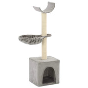 Tiragraffi albero per gatti cuccia per gatti giocattolo peluche sisal 105 cm grigio 3702171